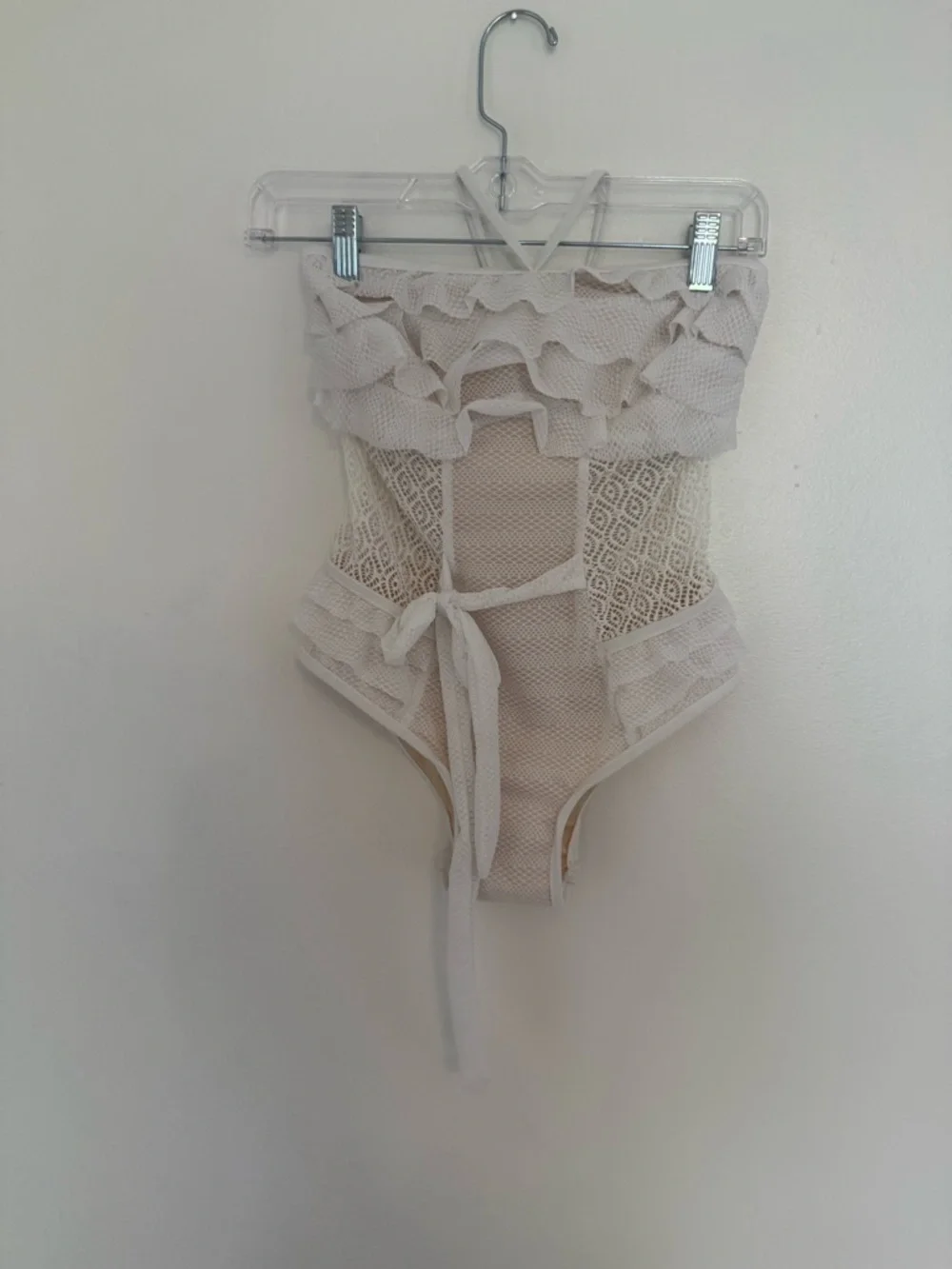 NWT Nightcap Swim One Piece Gidget Lace in Dove White